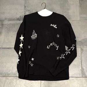 LONELY GHOST Black Graphic Crewneck Sweater